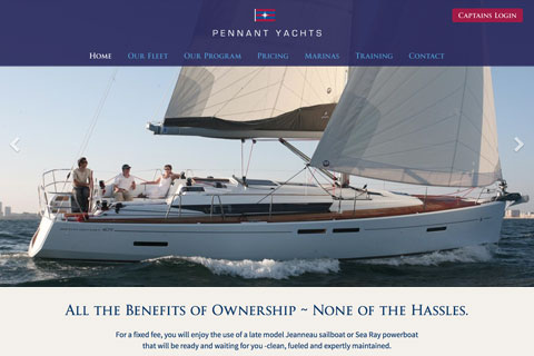 Website for Pennant Yachts.