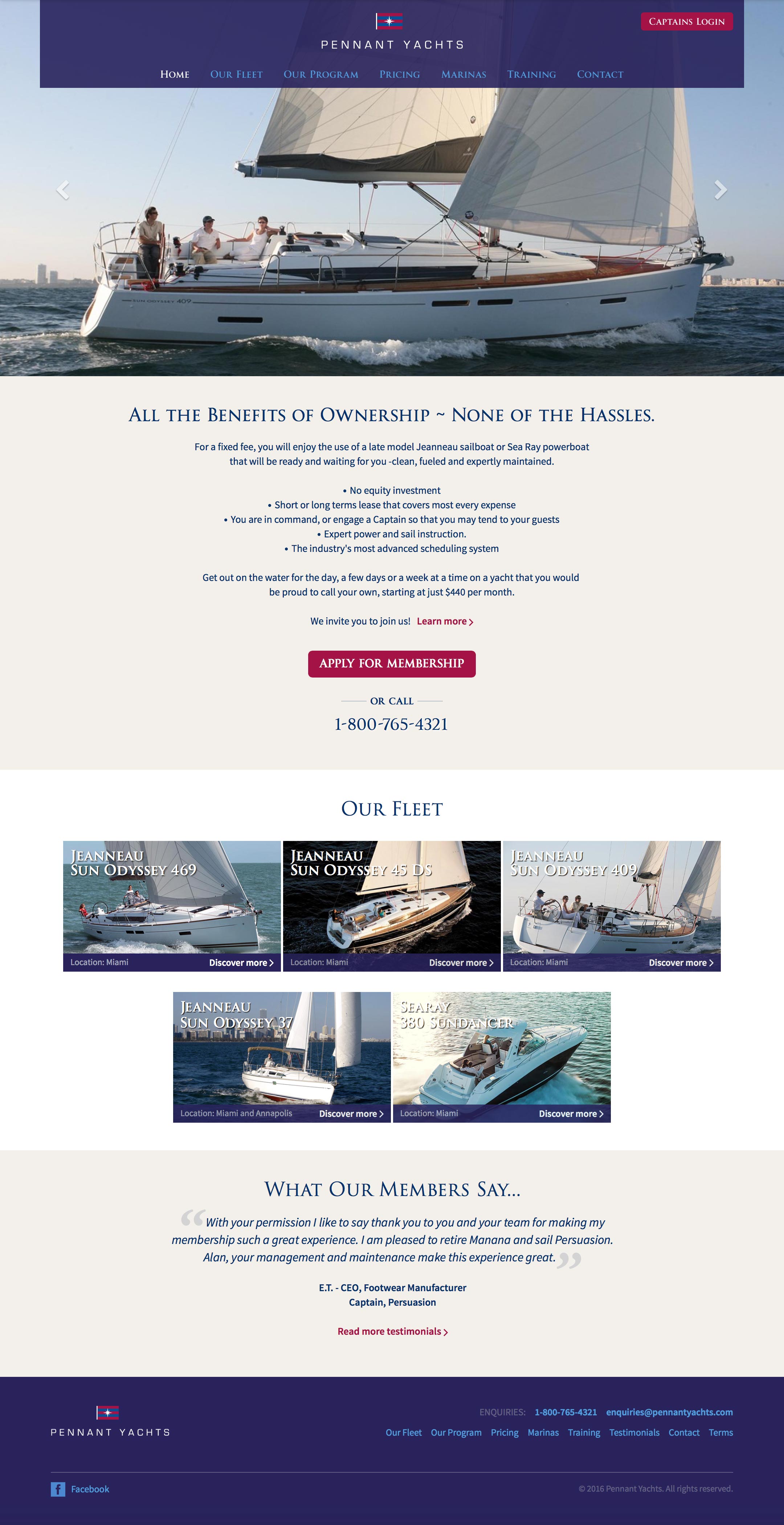 Pennant Yachts homepage.